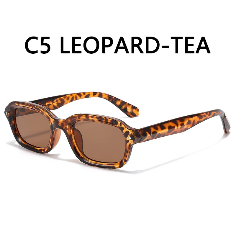 BOYSEEN Ochelari de soare de plajă pentru bărbați, de vară, portocalii, UV400, ochelari de soare punk cu ramă îngustă și formă pătrată