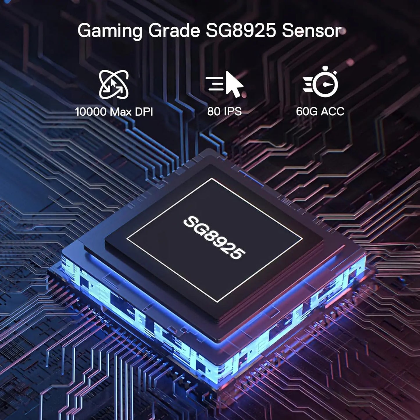 Redragon M656 MAX 3-Mode Wireless Gaming Mouse 10000 DPI Rechargeable Gaming Mice 5 DPI Levels, 7 Macro Buttons, RGB Backlight