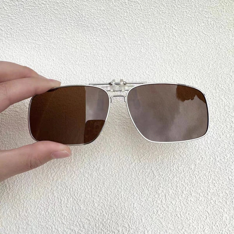 Ochelari de soare REXXAR pentru bărbați, cu clemă metalică, ochelari polarizați UV400, ochelari de soare pătrați pentru femei, cu vedere nocturnă, pentru șofat