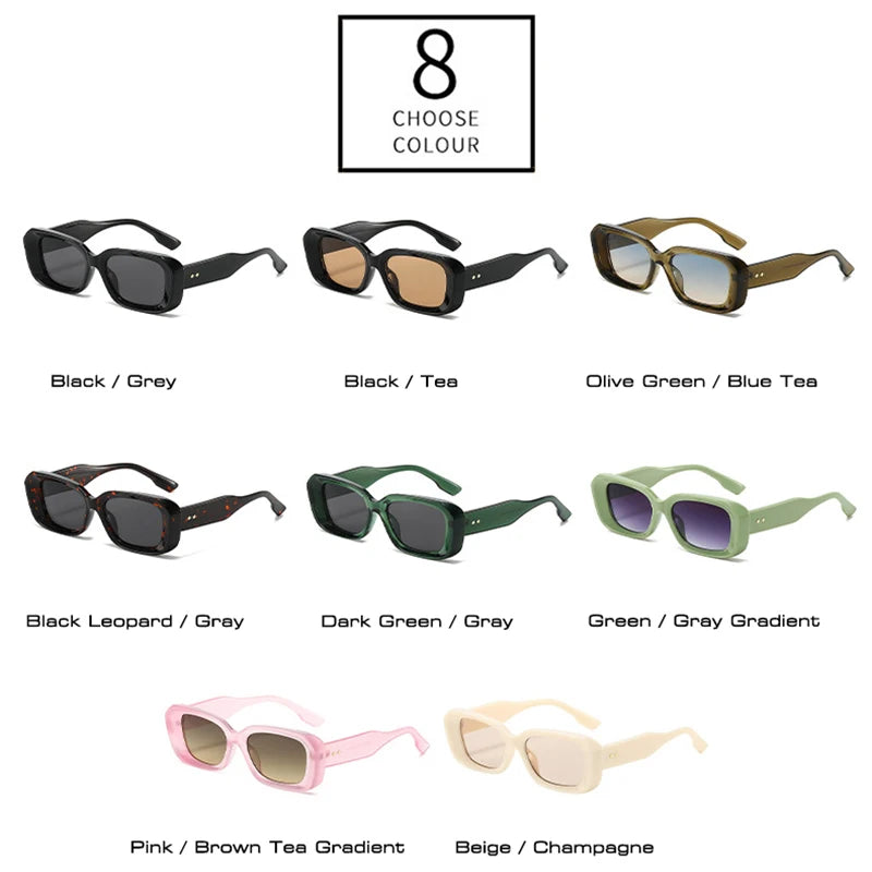Ochelari de soare retro pătrați SHAUNA pentru femei, cu nituri, nuanțe degradate, protecție UV400, pentru bărbați, verzi și roz