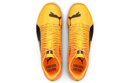 Baskets Puma evoSpeed Sprint Nitro 2 Sun Stream noires, couleur orange « Sunset Glow », 380002-01.