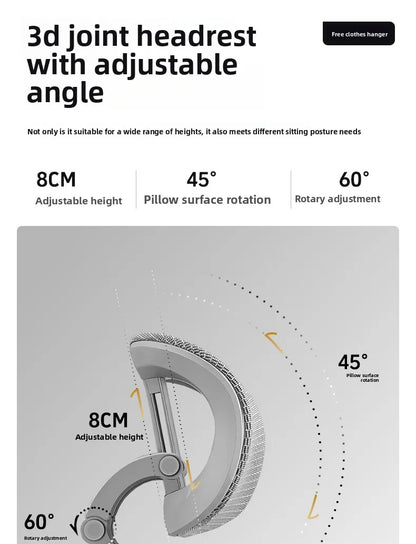 Přenosná minimalistická ergonomická židle s 10D područkami – počítačová, kancelářská, studijní a herní židle Gravity, pevná a odolná