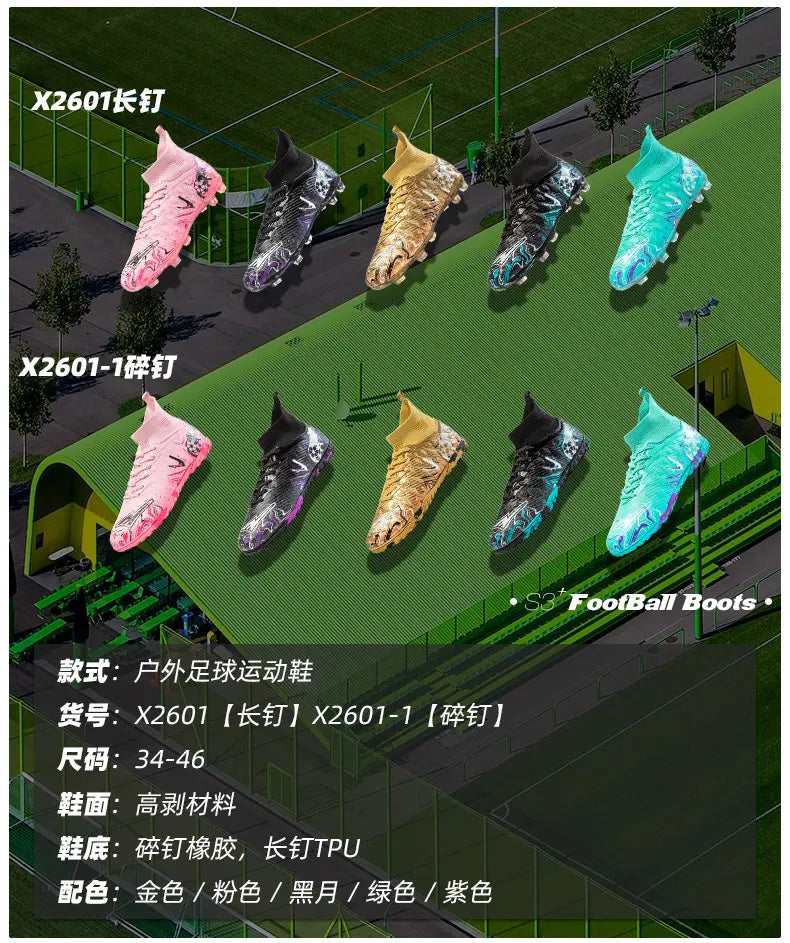 New Men's Professional Soccer Shoes Non-slip Football Boots Unisex Breathable Futsal Sports New Cleats Drop Shipping Ultralight