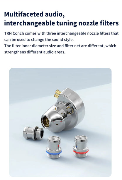 TRN Conch Lucky Bag In-Ear-Monitore – kabelgebundene DLC Diamond Dynamic HiFi-Ohrhörer mit Tuning-Düsenfiltern für Xiaomi