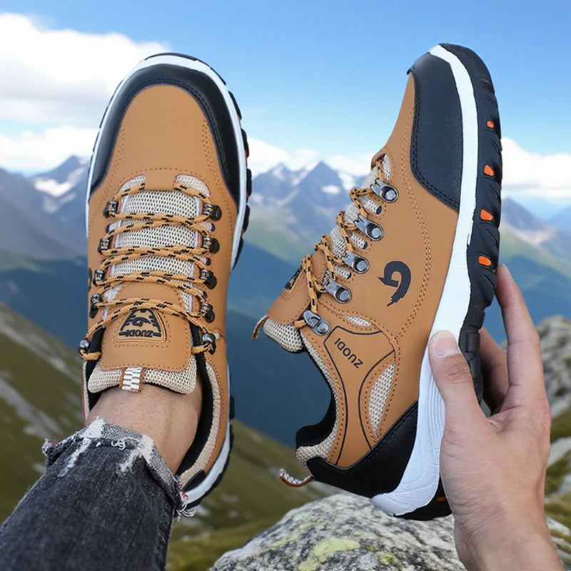 Men’s Outdoor Hiking Shoes, Lightweight, Comfortable, Breathable, Waterproof Camping Running Shoes, Male Tennis Walking Sneakers