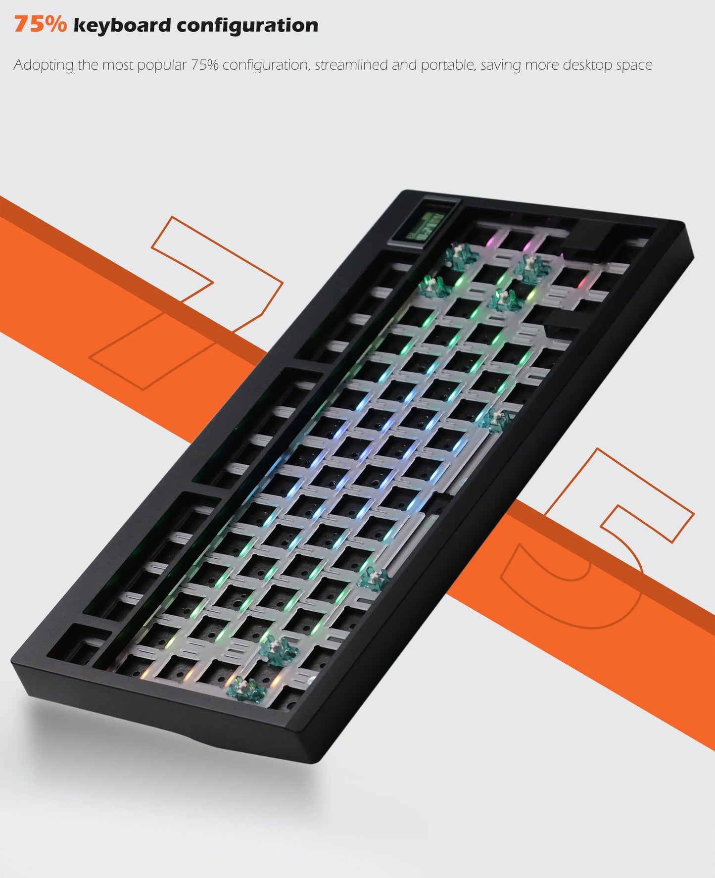 ZUOYA GMK81 Mechanical Keyboard Kit Hot-swappable Bluetooth 2.4G Wireless RGB Backlit Gasket Structure Support for