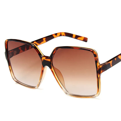 Ochelari de soare oversize pentru femei, din plastic cu efect de gradient, de marcă, de designer, pentru femei, UV400