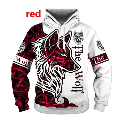 Wolf Printed Hoodies Men 3D Hoodies Brand Sweatshirts Jackets Quality Pullover Fashion Tracksuits Animal Streetwear Out