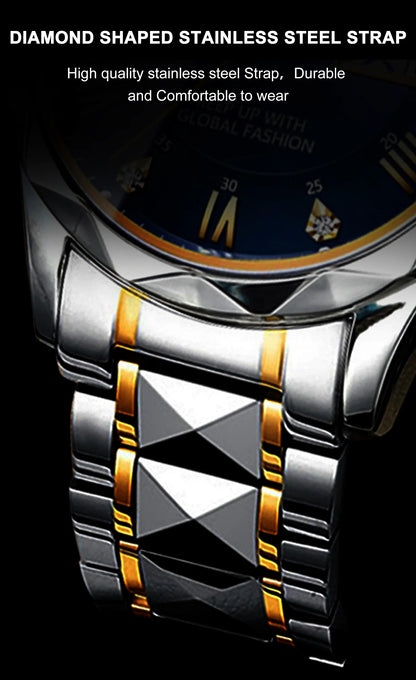POEDAGAR Luxury Business Men's Watches Waterproof Stainless Steel Luminous Man Wristwatch Date Week Quartz Sport Men Watch Reloj