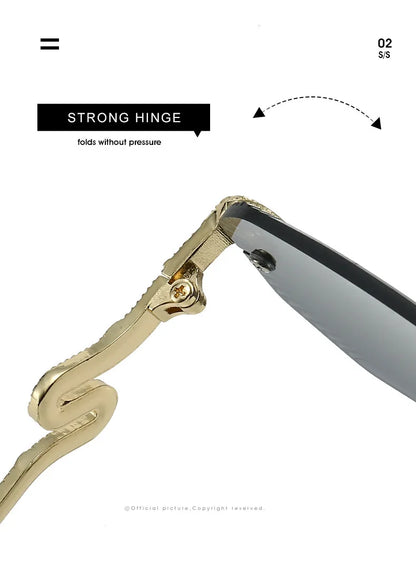 Ochelari de soare decorativi din metal, în formă de șarpe – ramă neregulată unisex, protecție UV, ochelari de soare