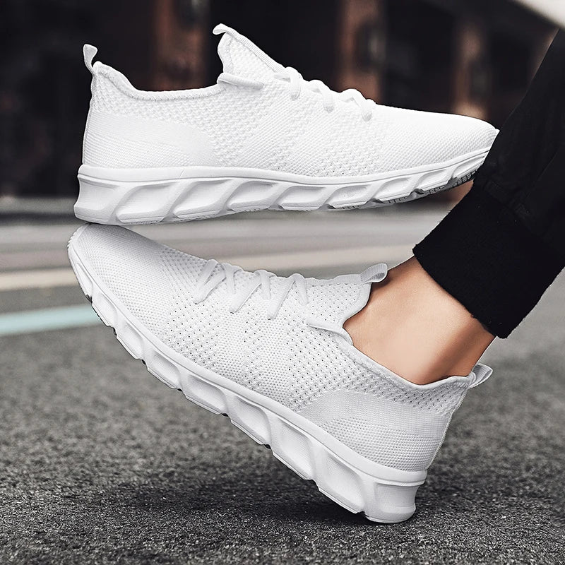 Men's Running Shoes Soft Soles Wear-Resistant Breathable Sports Shoes Mesh Outdoor Fashion Big Size Tennis Shoes for Men