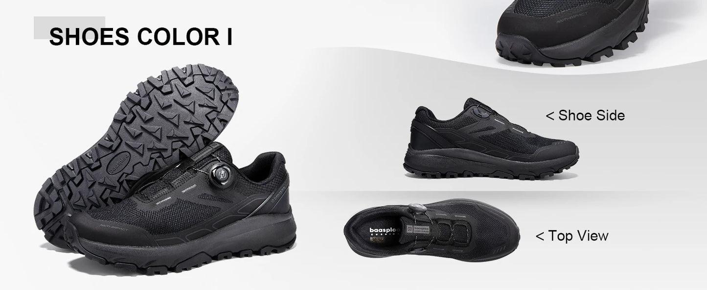 Baasploa Men Hiking Shoes Outdoor Climbing Mesh Breathable Travel Walking Shoes Male Non-Slip Wear Resistant Comfortable Sneaker