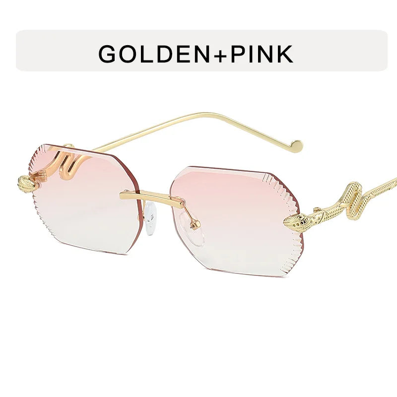 Ochelari de soare decorativi din metal, în formă de șarpe – ramă neregulată unisex, protecție UV, ochelari de soare