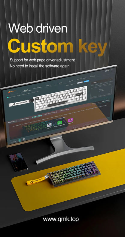 Magnetische Switch-Tastatur ATTACK SHARK X68HE kabelgebunden und FREEWOLF F68 kabelgebunden F68Pro kabellos für Pro-Gaming 8K Hz 0.01mm Rapid Trigger