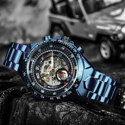 WINNER muški automatski sat – prozirni skeletni model, luminescentne kazaljke, narukvica od nehrđajućeg čelika, luksuzni mehanički sat