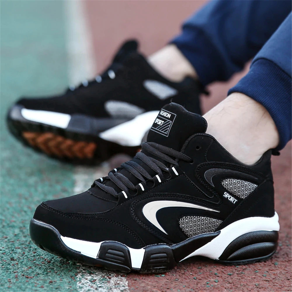 Sapatilhas modernas color block de tamanho grande para homem, confortáveis, antiderrapantes, com atacadores, casuais e duráveis, para atividades ao ar livre masculinas