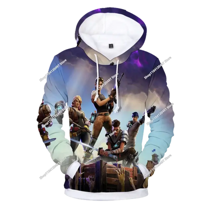 Sudadera con capucha Fortnite Anime para niños, streetwear hip-hop para hombre, ropa deportiva casual de corte holgado, moda outdoor