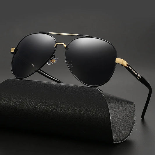 Classic Big Pilot Sunglasses Men Women Luxury Metal Black Aviation Sun Glasses Male Fashion Driving Vacation Shades UV400 Goggle