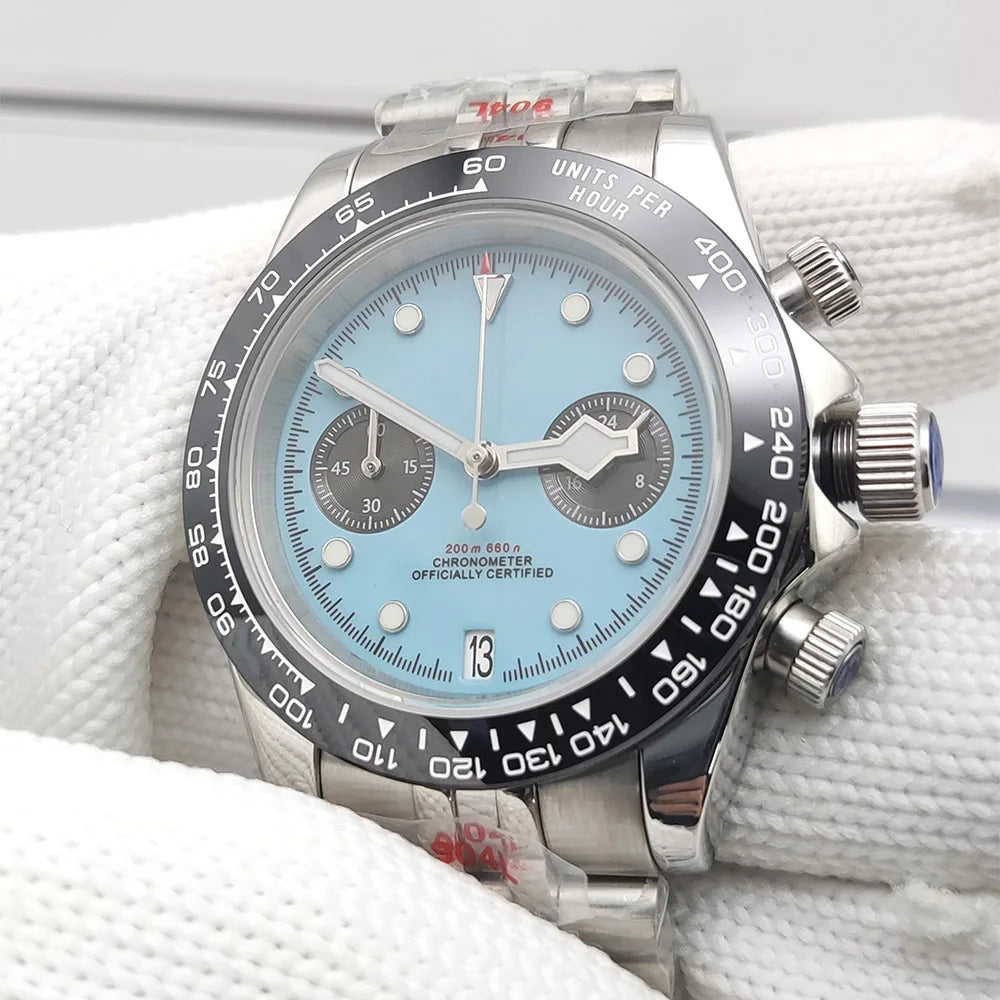 Men's watch 2025 new design vintage quartz watch 5ATM waterproof sports chronograph AR sapphire VK64 watch relogio masculino