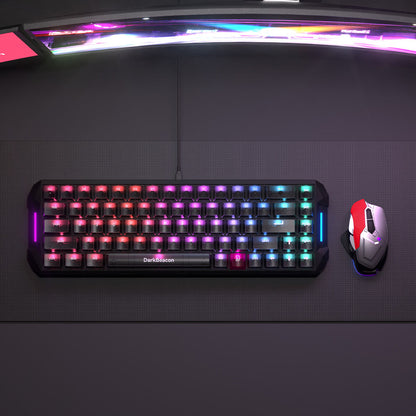 Teclado Gaming Mecânico DarkBeacon Flux 68 HE com Switches Magnéticos Hot Swappable, USB-C com Fio, RGB, Layout 65%