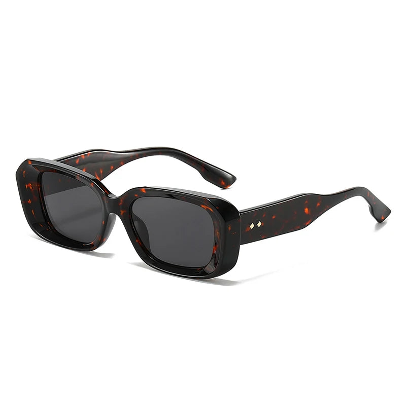 Ochelari de soare retro pătrați SHAUNA pentru femei, cu nituri, nuanțe degradate, protecție UV400, pentru bărbați, verzi și roz