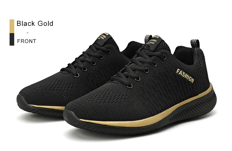 Herr- och dam-sneakers i stickat material, andningsbara sportskor för löpning, promenader och gym
