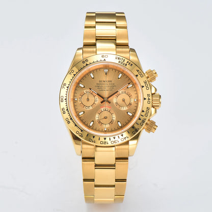 Luxury VK63 Watches gold 39mm quartz Chronograph Business Watch Men's VK63 Sport Sapphire Glass Gem dial Ceramic bezel inser