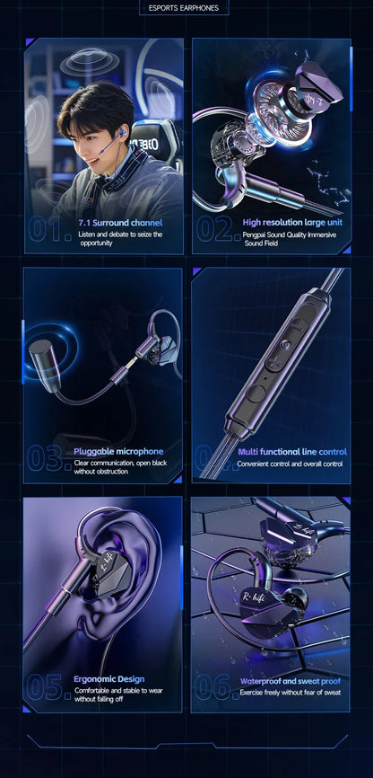 Auriculares para videojuegos con doble micrófono, auriculares estéreo Hi-Fi para videojuegos con conexión tipo C y cable de 3,5 mm, auriculares intraauriculares con reducción de ruido y micrófono para Samsung