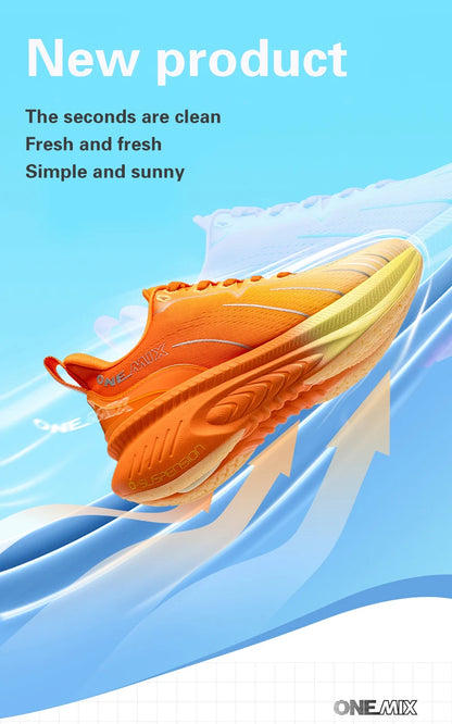 Zapatillas de running ONEMIX con nueva amortiguación para hombre, aptas para corredores de peso elevado, deportivas con cordones para mujer, antideslizantes, de exterior, zapatillas atléticas masculinas