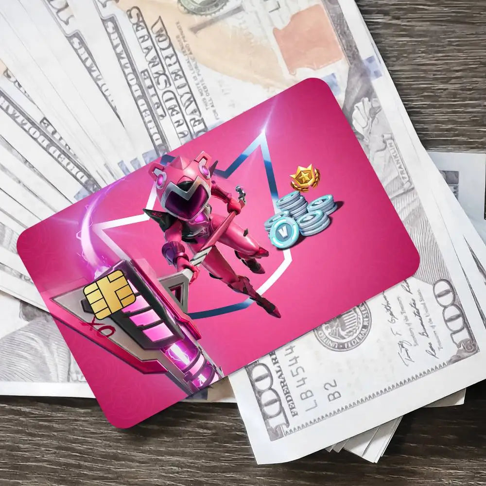 Cuddle Team Leader Fortnite Game Card Stickers for Bank Access Protective Waterproof Film Cover Sticker Surprise Gift