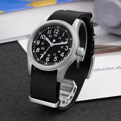 Militado ML05 Military Watch VH31 Sweep Movement Domed Sapphire Crystal Wristwatch High Clear AR Coating 38mm Vintage Watches