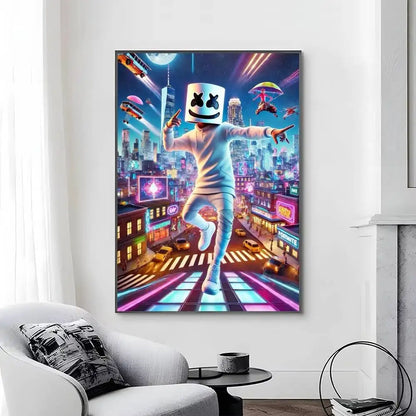 Posters Game-F-F-Fortnites autocolantes e impermeáveis, ideais para decoração de sala de estar, quarto ou bar