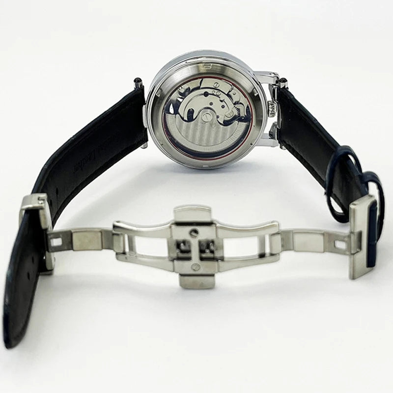  Top Luxury Moon Phase Men's Watches Original Mechanical Leather Men Clock Date Week Hollow Tourbillon Automatic Man Watch