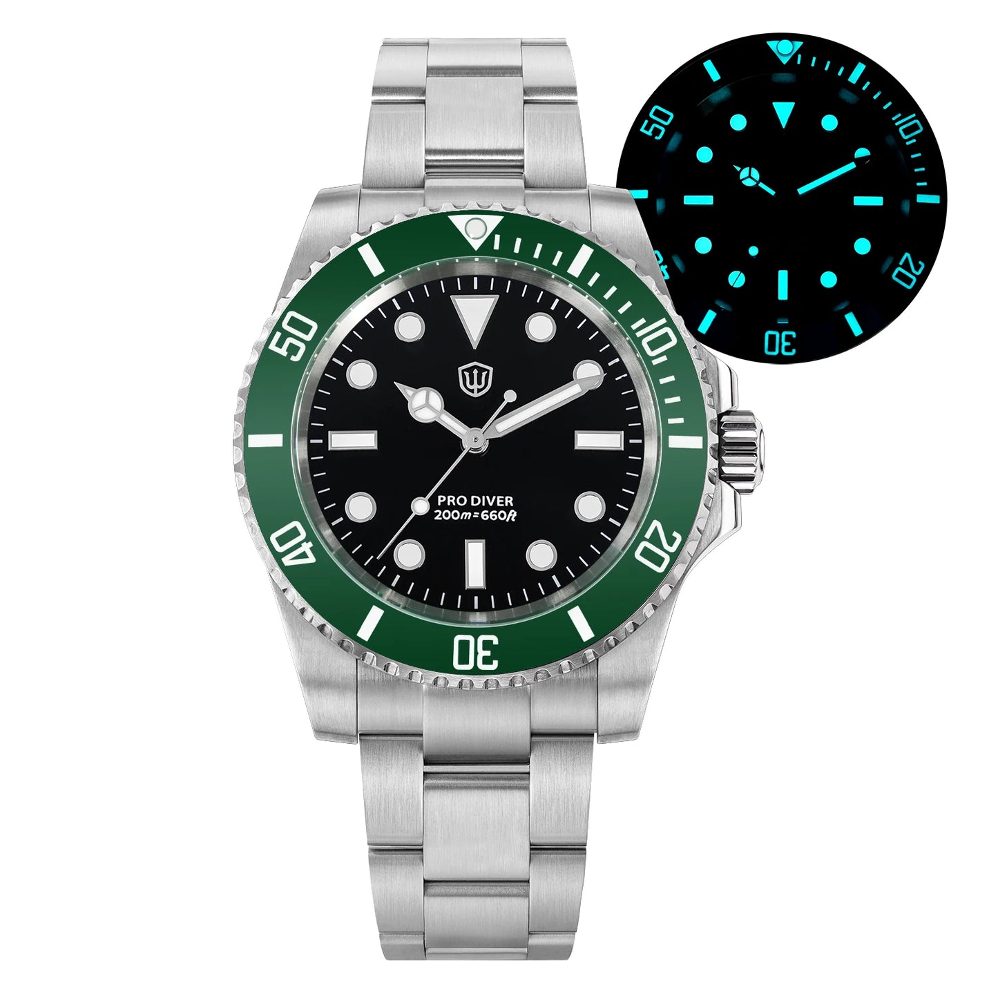 Watchdives WD1680Q V2 Men Watch VH31 Sweep Second Quartz Movement AR Sapphire Luminous BGW9 20Bar Waterproof Steel Wristwatches