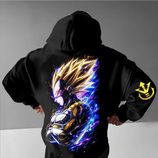 2026 uusi Dragon Ball Vegeta -kuvioitu huppari, miesten ja naisten huppari, miesten yläosa, urheiluhuppari, Harajuku Y2K -huppari