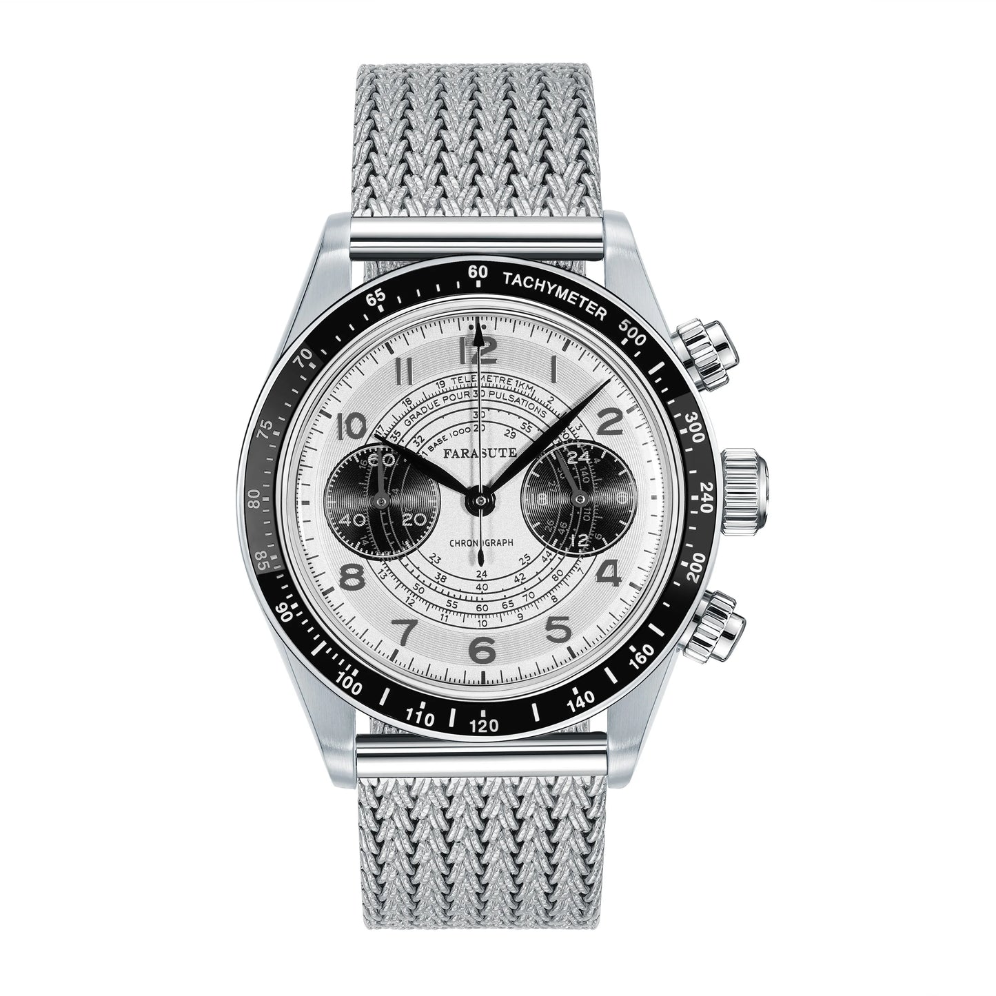 FARASUTE New Japan VK64 Quartz Movement Men Watch Casual 10Bar Waterproof Speed Sports Chronograph Wristwatch Clock Reloj Hombre