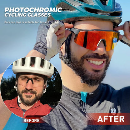 Ochelari de soare fotocromatici Kapvoe pentru ciclism, ochelari pentru bărbați, ochelari de modă, pentru bicicletă de munte, pentru ciclism în aer liber, pe șosea, ochelari de protecție, ochelari sportivi, MTB, bicicletă