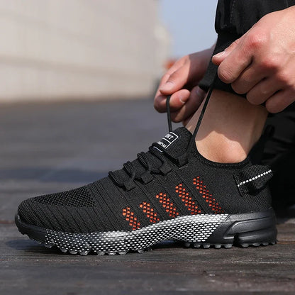 Sapatilhas casuais para homem em malha, leves, respiráveis, com sola macia, estilo running, slip-on, flats e loafers, calçado de treino Zapatos Hombre