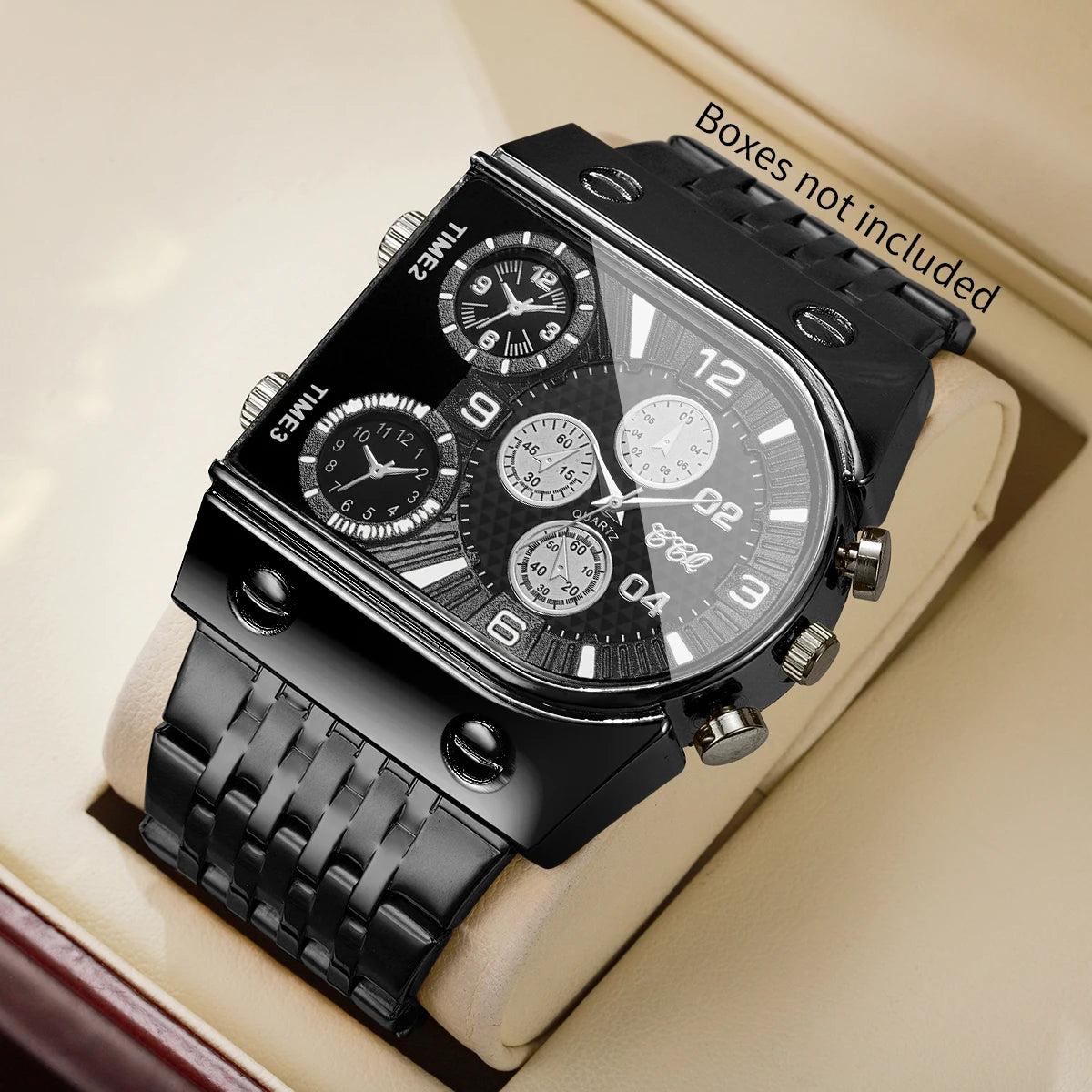 Luxury Gold Men Watch Decorative Dial Stainless Steel Band Quartz Wristwatch Casual Business Clock Reloj Hombre (Without Box)