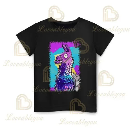 Детска тениска Cartoon Fortnite New Summer с 3D принт за момчета и момичета, streetwear дрехи за възрастни и деца, забавна тениска с обло деколте