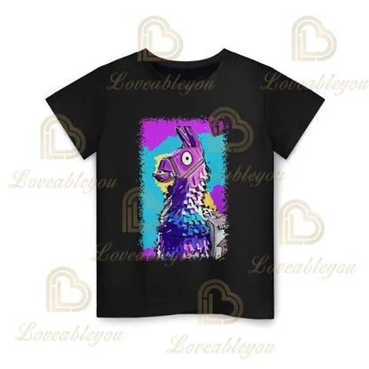 Детска тениска Cartoon Fortnite New Summer с 3D принт за момчета и момичета, streetwear дрехи за възрастни и деца, забавна тениска с обло деколте