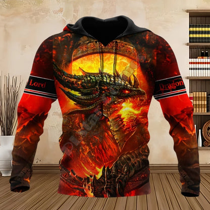 Tatuointilohikäärme-svetarit kevääseen ja syksyyn, 3D-kuviointi, miesten hupulliset pitkähihaiset hupparit, unisex-streetwear, rennot svetarit miehille