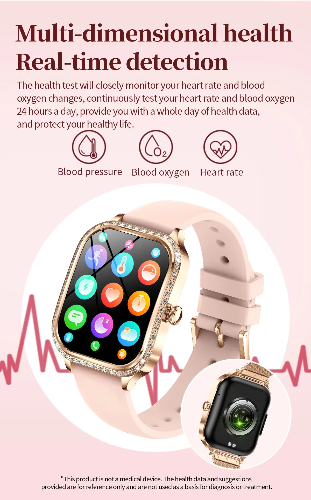LIGE New Luxury Smart Watch Heart Rate Monitor Fashion Ladies Bracelet 2024 Bluetooth Call Smartwatch Womoen For Android IOS