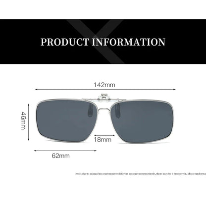 Ochelari de soare REXXAR pentru bărbați, cu clemă metalică, ochelari polarizați UV400, ochelari de soare pătrați pentru femei, cu vedere nocturnă, pentru șofat