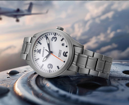 BERNY Full Titanium Automatic Watch for Men Sapphire AR Coated 10Bar Supper Luminous Men Wristwatch Sports Aviation Men Watches