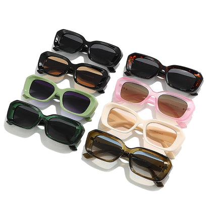Ochelari de soare retro pătrați SHAUNA pentru femei, cu nituri, nuanțe degradate, protecție UV400, pentru bărbați, verzi și roz