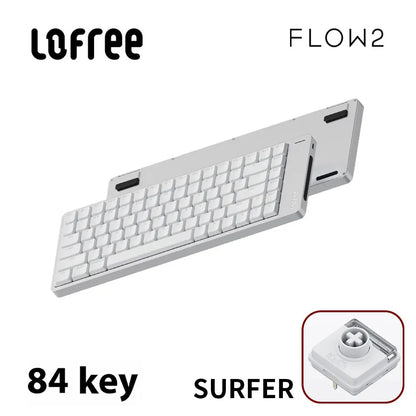 Lofree FLOW2 Mechanische Tastatur fürs Business-Büro, kabellos per Bluetooth und kabelgebunden, leiser und sanfter Klang, kompatibel, geräuscharm, Aluminiumgehäuse