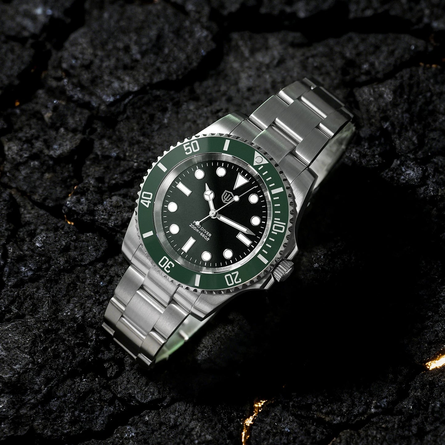 Watchdives WD1680Q V2 Men Watch VH31 Sweep Second Quartz Movement AR Sapphire Luminous BGW9 20Bar Waterproof Steel Wristwatches