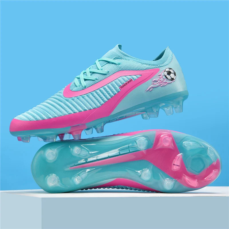 Nouvelles chaussures de football pour hommes, crampons de sport d'extérieur, antidérapantes, à longues pointes, respirantes et confortables pour l'entraînement et les matchs.
