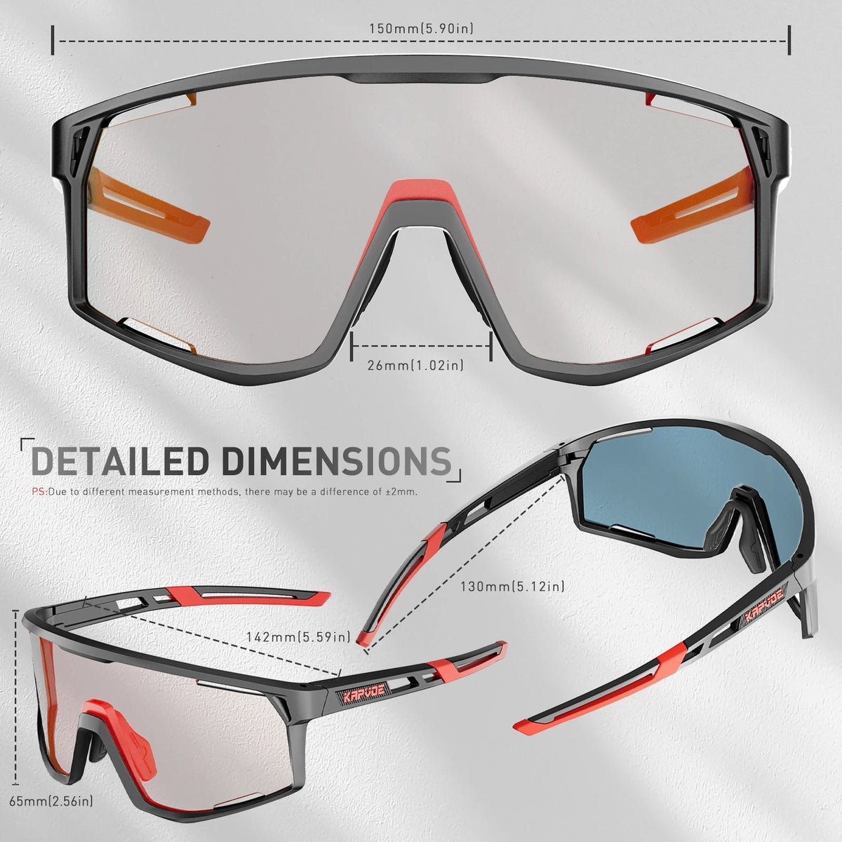 KAPVOE Ochelari UV400 pentru bărbați și femei, pentru ciclism de șosea, sporturi montane, activități în aer liber, ochelari de soare fotocromatici pentru ciclism, ochelari de bicicletă